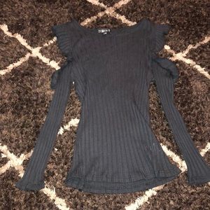 Off the shoulder black blouse